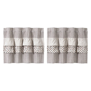 Florette Ruffled Tier Curtain Set of 2 L24xW36 VHC Brands - The Fox Decor